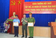Khen thưởng 4 cá nhân có thành tích xuất sắc trong phong trào bảo vệ ANTQ