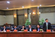 Nguyên Chủ tịch Nước Trương Tấn Sang làm việc với Ban Thường vụ Thành ủy Hải Phòng