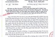 Thông báo kết luận của Phó Chủ tịch UBND TP Lê Khắc Nam tại cuộc họp triển khai Kế hoạch tổ chức Lễ hội Hoa Phượng Đỏ – Hải Phòng 2019
