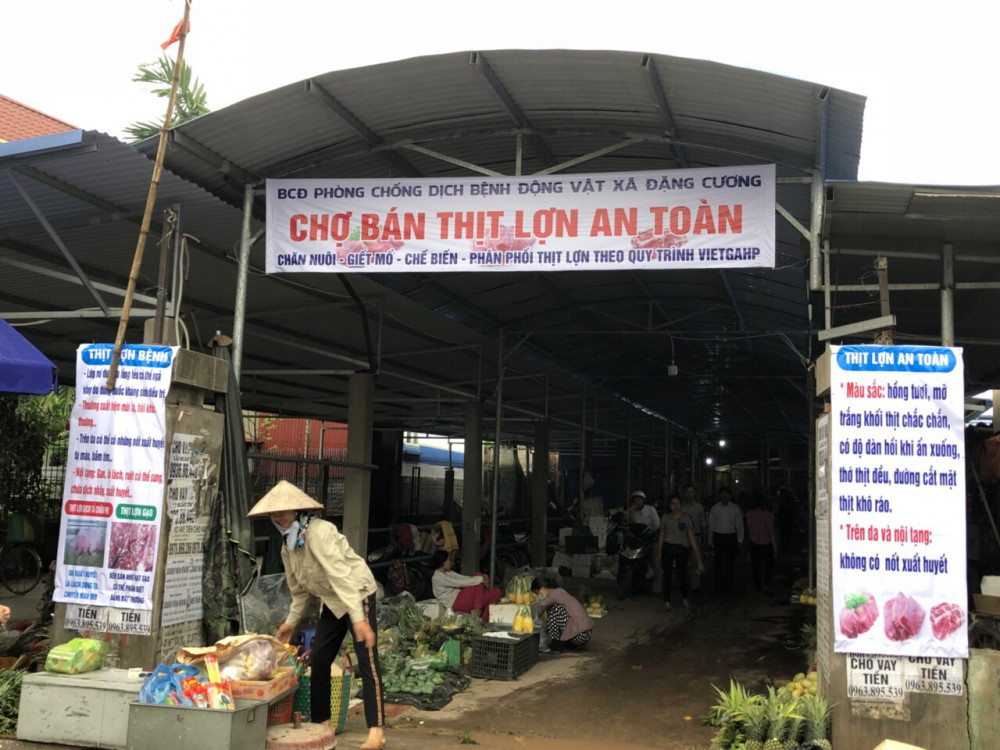 Huyện An Dương mở các quầy bán thịt lợn an toàn tại 7 chợ