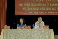 Chủ tịch UBND huyện Tiên Lãng đối thoại với công nhân, viên chức lao động huyện
