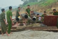Ngăn chặn tình trạng  khai thác cát trái phép trên sông Lô