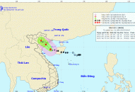 Bão số 2 ​chỉ còn cách đất liền các tỉnh từ Hải Phòng đến Nam Định khoảng 180 km