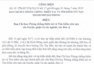 Công điện của Ban Chỉ huy Phòng chống thiên tai và Tìm kiếm cứu nạn thành phố Hải Phòng