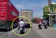 [Video] Dàn xe máy lạng lách nguy hiểm trên quốc lộ