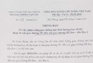 Sở Giao thông Vận tải: Thông báo phân luồng giao thông tạm thời từ ngày 20/8/2019