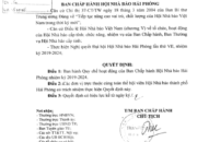 Quy chế hoạt động của Ban Chấp hành Hội Nhà báo Hải Phòng khóa VII, nhiệm kỳ 2019-2024