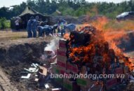 Tiêu hủy 67.500 bao thuốc lá ngoại nhập lậu