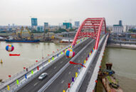 Hải Phòng thông xe kỹ thuật cây cầu hiện đại qua sông Cấm