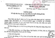 Thông báo thi công cải tạo, sửa chữa một số tuyến đường trên địa bàn thành phố