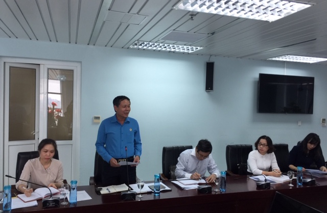 Đồng chí Hoàng Đình Long – Phó Chủ tịch LĐLĐ TP phát biểu kết luận tại buổi làm việc