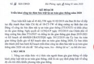 Triển khai công tác đảm bảo trật tự an toàn giao thông năm 2020