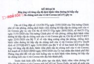 Triển khai kế hoạch đáp ứng với từng cấp độ dịch bệnh viêm đường hô hấp cấp do chủng mới của vi rút Corona gây ra