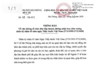 Thông báo của Sở Y tế về việc không tổ chức đón tiếp khách, không nhận hoa chúc mừng nhân kỷ niệm 65 năm ngày Thầy thuốc Việt Nam