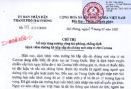 Chỉ thị về việc tăng cường công tác phòng, chống dịch bệnh viêm đường hô hấp cấp do chủng mới của vi rút Corona