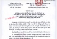 Thông báo Kết luận của Chủ tịch UBND thành phố tại buổi kiểm tra, khảo sát địa điểm để bố trí khu cách ly y tế tập trung đối với những người có nguy cơ nhiễm virút Corona để thực hiện giám sát y tế.