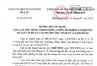 Hướng dẫn sử dụng các chất khử trùng trong phòng, chống bệnh viêm đường hô hấp cấp do nCoV tại trường học, cơ quan và cộng đồng