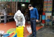 Quận Lê Chân: Phun khử khuẩn đồng loạt  tại 4 chợ để phòng chống dịch bệnh COVID-19