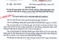 Bổ sung thành viên Ban Chỉ đạo phòng, chống dịch Corona thành phố Hải Phòng