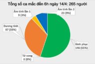 Sáng 14/4, không ghi nhận trường hợp mắc COVID-19 mới, tổng số vẫn 265 ca