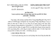 Hướng dẫn tuyên truyền kỷ niệm 130 năm Ngày sinh  Chủ tịch Hồ Chí Minh (19/5/1890 – 19/5/2020)