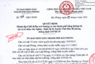 Thành lập Chốt kiểm soát hướng ra của thành phố bằng đường bộ tại vị trí chân cầu Nghìn – Quốc lộ 10, huyện Vĩnh Bảo