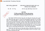 Chỉ thị số 19 của Thủ tướng: Tiếp tục các biện pháp phòng, chống dịch COVID-19 trong tình hình mới