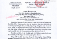 Tình hình xử phạt vi phạm hành chính trong việc chấp hành các biện pháp phòng, chống dịch bệnh Covid-19 tính đến 17h ngày 13/4/2020
