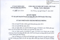 Quyết định phê duyệt kế hoạch sử dụng đất năm 2020 huyện Tiên Lãng