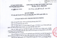 Quyết định phê duyệt kế hoạch sử dụng đất năm 2020 của quận Kiến An