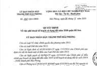 Quyết định phê duyệt kế hoạch sử dụng đất năm 2020 của quận Đồ Sơn