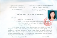 Thông báo truy tìm đối tượng Nguyễn thị Mai