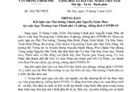 Thông báo Kết luận của Thủ tướng Chính phủ Nguyễn Xuân Phúc tại cuộc họp Thường trực Chính phủ về phòng, chống dịch COVID-19