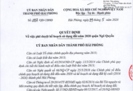 Quyết định phê duyệt kế hoạch sử dụng đất năm 2020 của quận Ngô Quyền