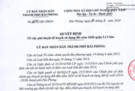 Quyết định phê duyệt kế hoạch sử dụng đất năm 2020 của quận Lê Chân