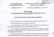 Quyết định phê duyệt kế hoạch sử dụng đất năm 2020 của huyện An Lão