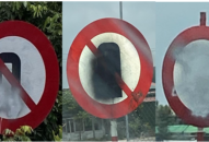Cần xử lý nghiêm hành vi phá hoại biển báo giao thông