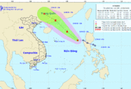 Áp thấp nhiệt đới đã vào Biển Đông và có khả năng mạnh lên thành bão