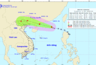 Bão số 4 sẽ vào đất liền Trung Quốc rồi suy yếu thành áp thấp nhiệt đới