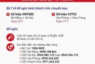 Thông báo khẩn tìm hành khách trên 2 chuyến bay VN7282 và VJ733