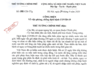 Công điện của Thủ tướng Chính phủ: Tiếp tục phòng, chống dịch bệnh COVID-19