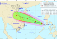 Bão số 5 di chuyển theo hướng Tây Tây Bắc và có khả năng mạnh thêm