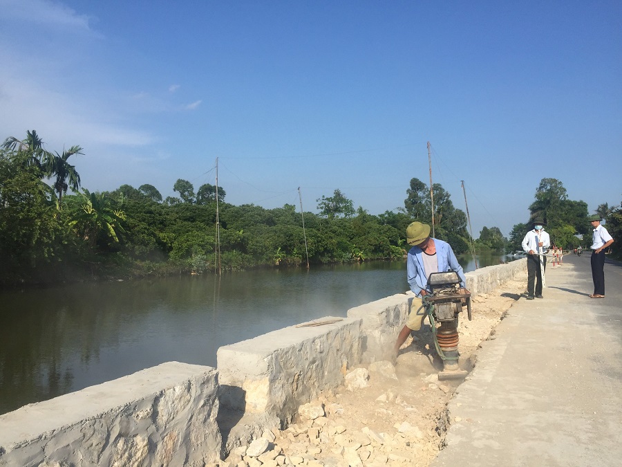 Kè kênh Chanh Dương đoạn xã Trung Lập (Vĩnh Bảo) bảo vệ nguồn nước