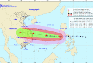 Bão số 9 giật cấp 15 hướng về vùng biển từ Đà Nẵng đến Phú Yên