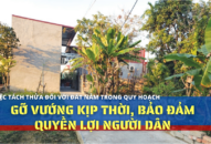 Việc tách thửa đối với đất nằm trong quy hoạch: Gỡ vướng kịp thời, bảo đảm quyền lợi người dân
