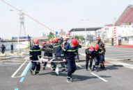 Diễn tập phương án chữa cháy và cứu nạn, cứu hộ tại Trung tâm thương mại Aeon Mall Lê Chân-Hải Phòng