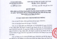 Điều chỉnh cục bộ Quy hoạch phân khu các quận Ngô Quyền, Hải An và Dương Kinh đến năm 2025 để thực hiện Dự án đầu tư xây dựng Cầu Rào 1