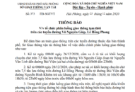 Phân luồng giao thông tạm thời trên các tuyến đường Võ Nguyên Giáp, Lê Hồng Phong