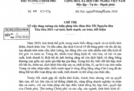 Chỉ thị của Thủ tướng về bảo đảm đón Tết Nguyên đán Tân Sửu 2021