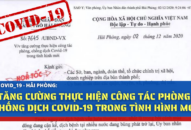 Hải Phòng: Tăng cường thực hiện công tác phòng, chống dịch COVID-19 trong tình hình mới